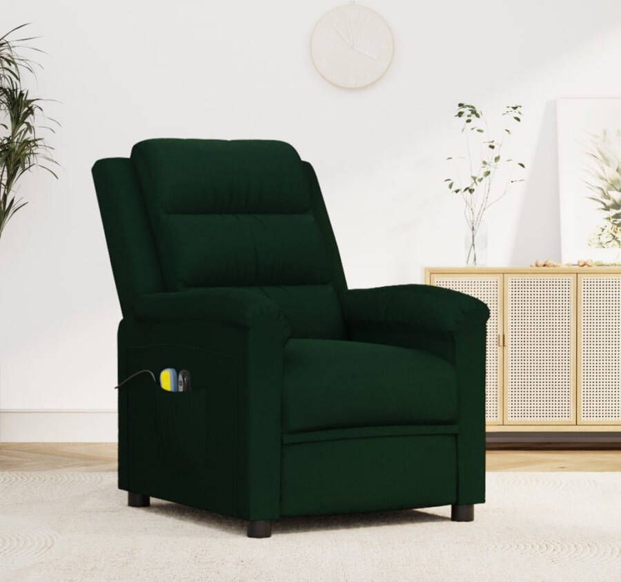 VidaXL -Massagestoel-elektrisch-verstelbaar-fluweel-donkergroen - Foto 2