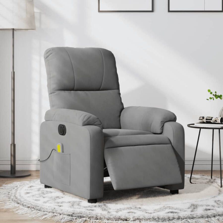 Vida XL vidaXL Massagestoel elektrisch verstelbaar microvezelstof donkergrijs-VXL-3204924