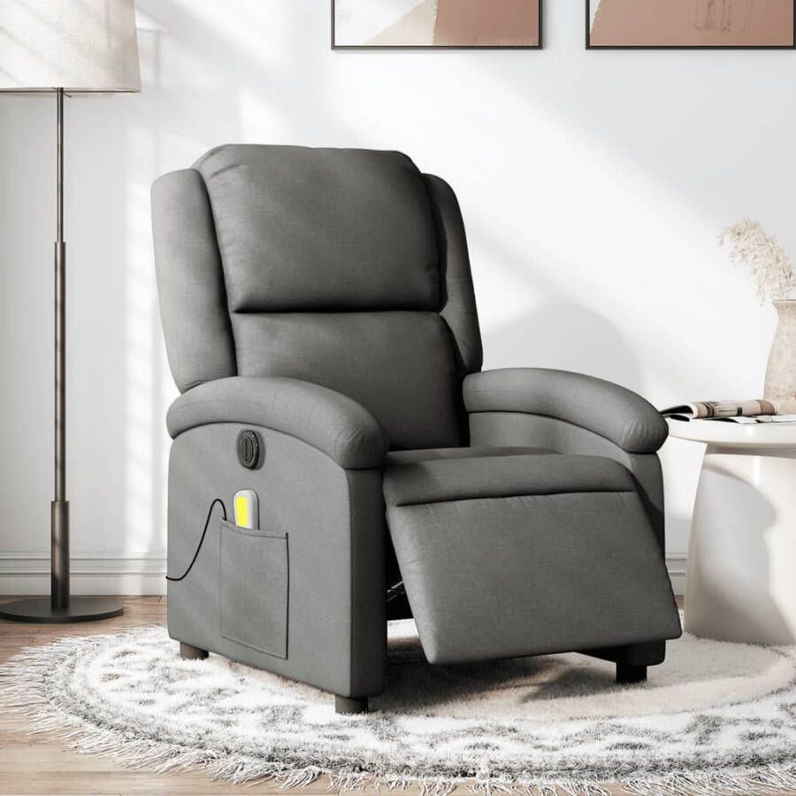 Vida XL Massagestoel elektrisch verstelbaar stof donkergrijs SKU: V3204153