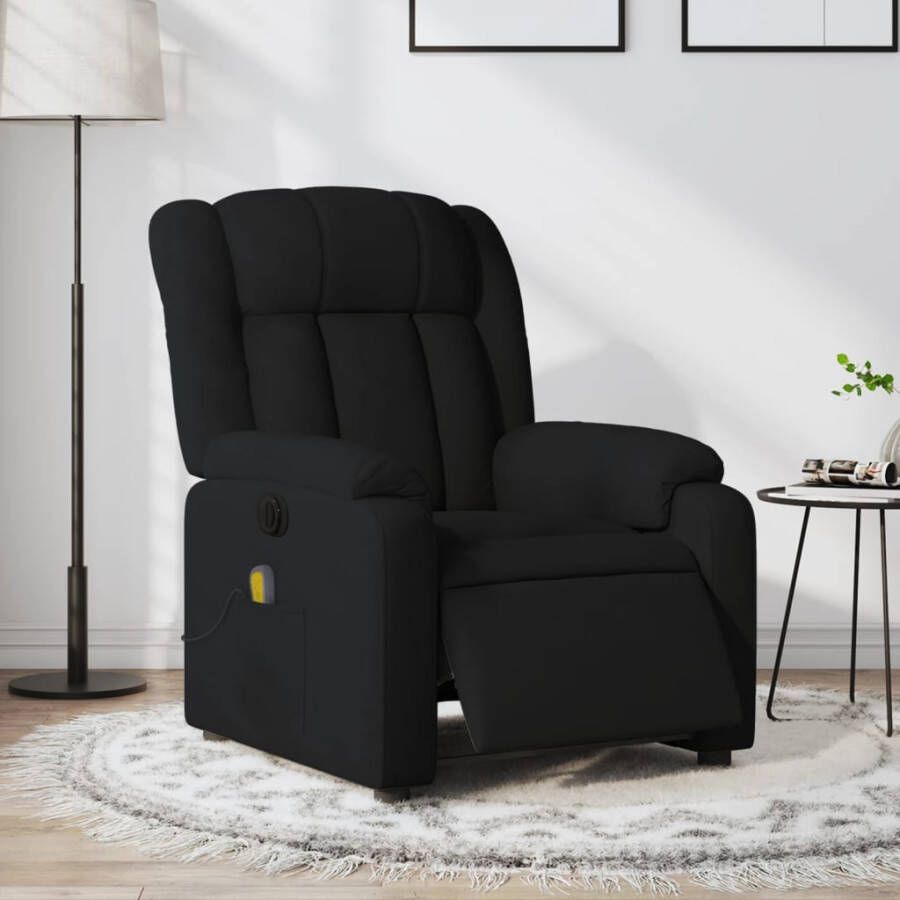 Vida XL vidaXL Massagestoel elektrisch verstelbaar stof zwart-VXL-3205306