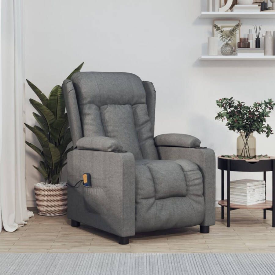 Vida XL vidaXL Massagestoel stof donkergrijs-VXL-339059