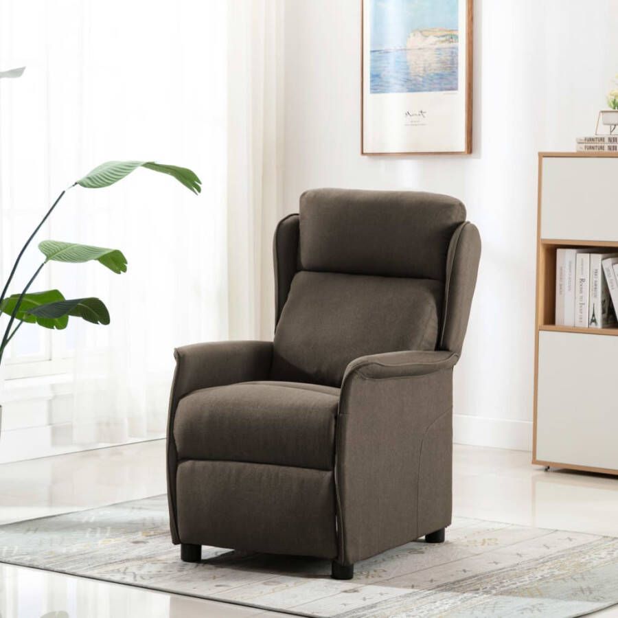 VidaXL Massagestoel verstelbaar stof taupe - Foto 1