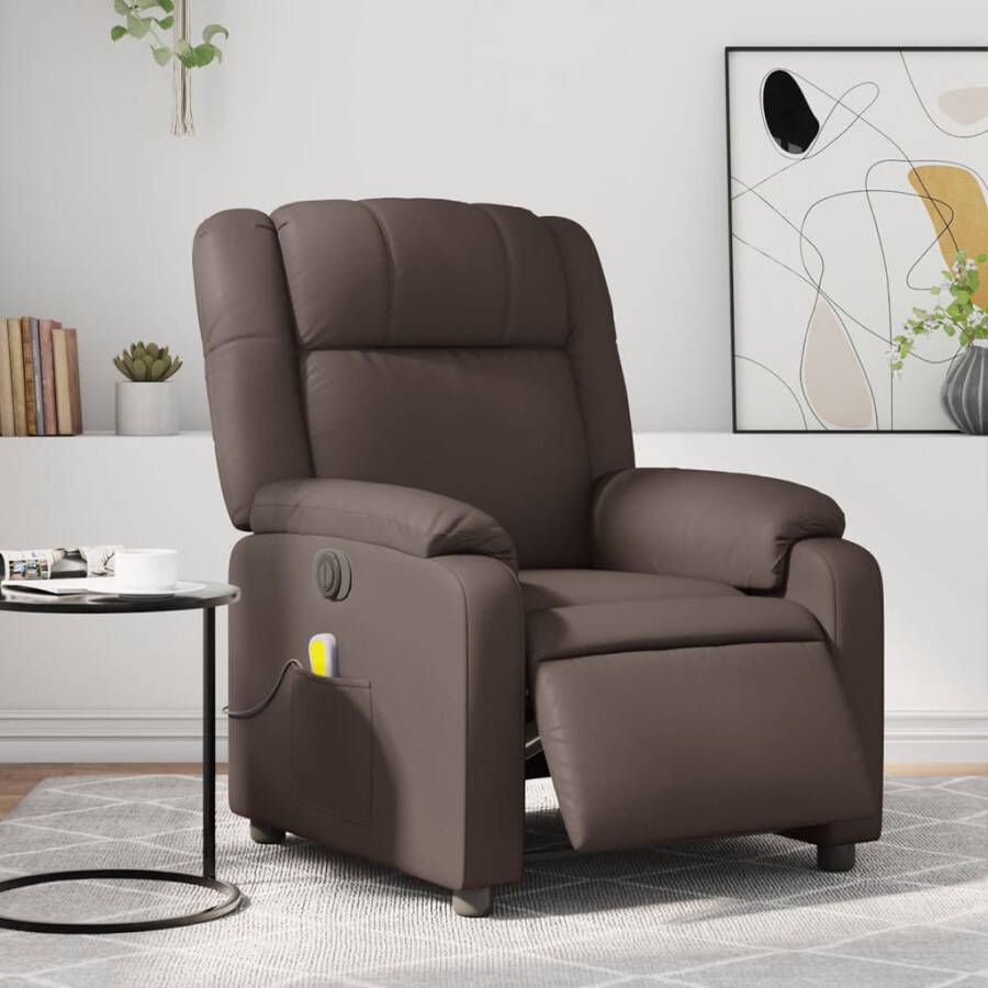 Vida XL vidaXL Massagestoel verstelbaar elektrisch kunstleer bruin-VXL-3205145