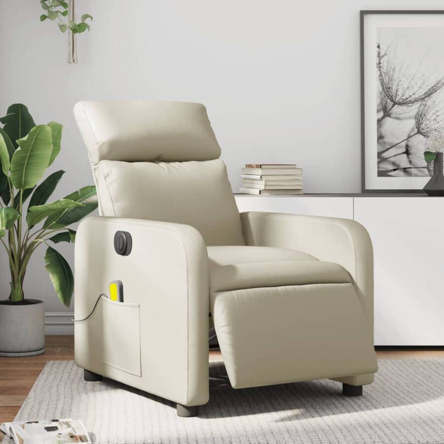 Vida XL vidaXL Massagestoel verstelbaar elektrisch kunstleer crÃ¨mekleurig-VXL-3206743