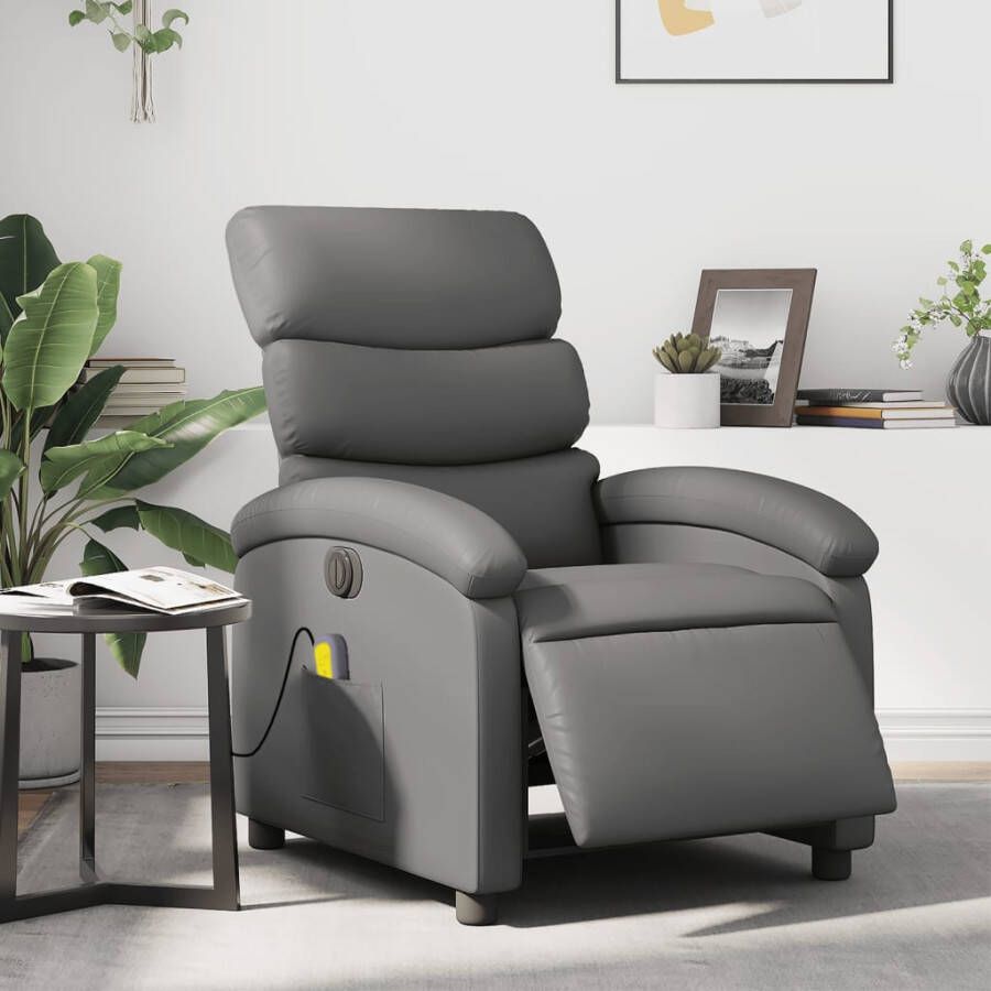 Vida XL vidaXL Massagestoel verstelbaar elektrisch kunstleer grijs-VXL-3204036 - Foto 4