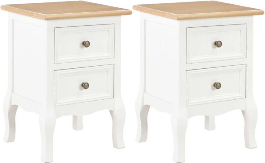 VidaXL -Nachtkastje-2-st-35x30x49-cm-MDF-wit