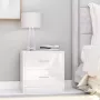 VidaXL Nachtkastje 40x30x40 cm spaanplaat hoogglans wit - Thumbnail 2