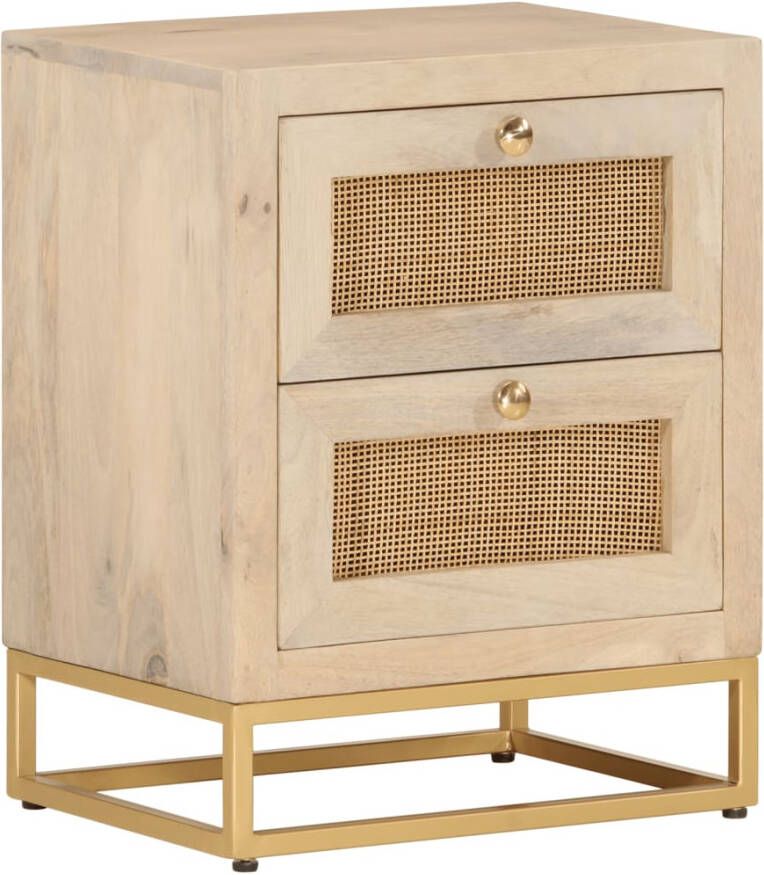 VidaXL -Nachtkastje-40x30x50-cm-massief-mangohout-en-ijzer - Foto 6