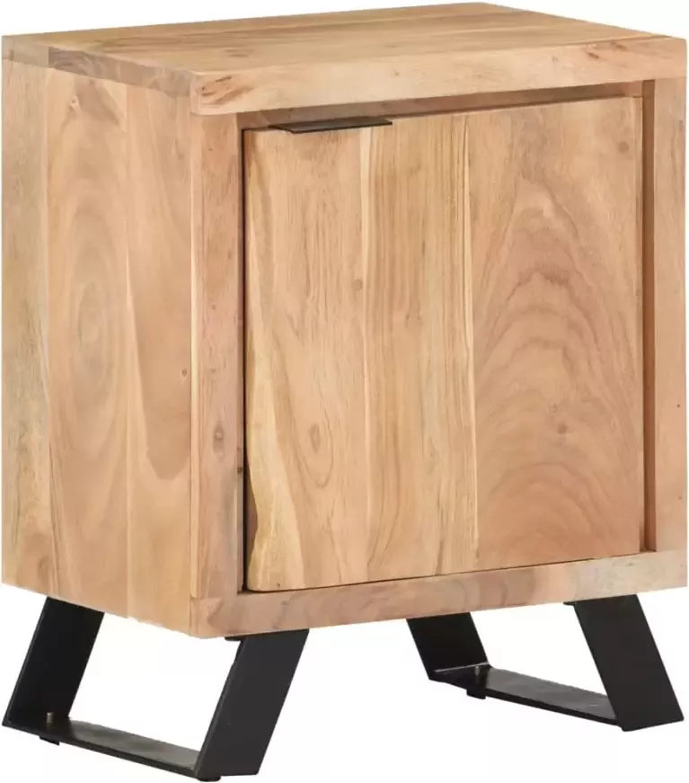 VIDAXL Nachtkastje met natuurlijke rand 40x30x50 cm massief acaciahout