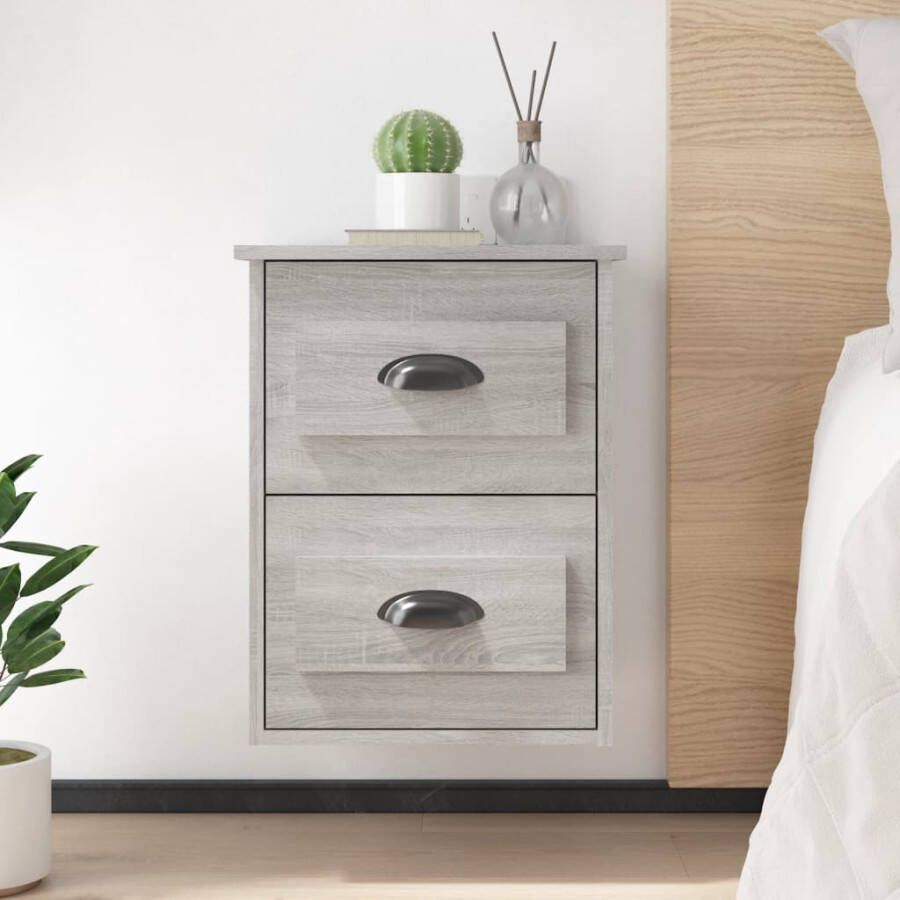 VidaXL -Nachtkastje-wandgemonteerd-41 5x36x53-cm-grijs-sonoma-eiken