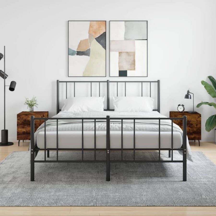 VidaXL -Nachtkastjes-2-st-40x35x47 5-cm-bewerkt-hout-gerookt-eikenkleur