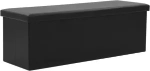 VIDAXL Opbergbank inklapbaar 110x38x38 cm kunstleer zwart