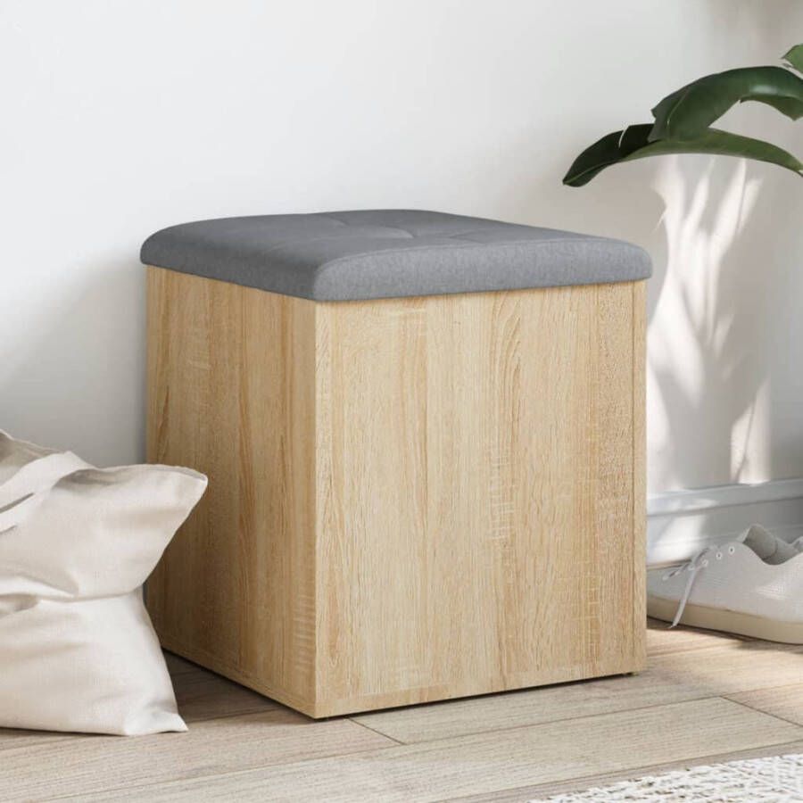VidaXL -Opbergbankje-42x42x45-cm-bewerkt-hout-sonoma-eikenkleurig