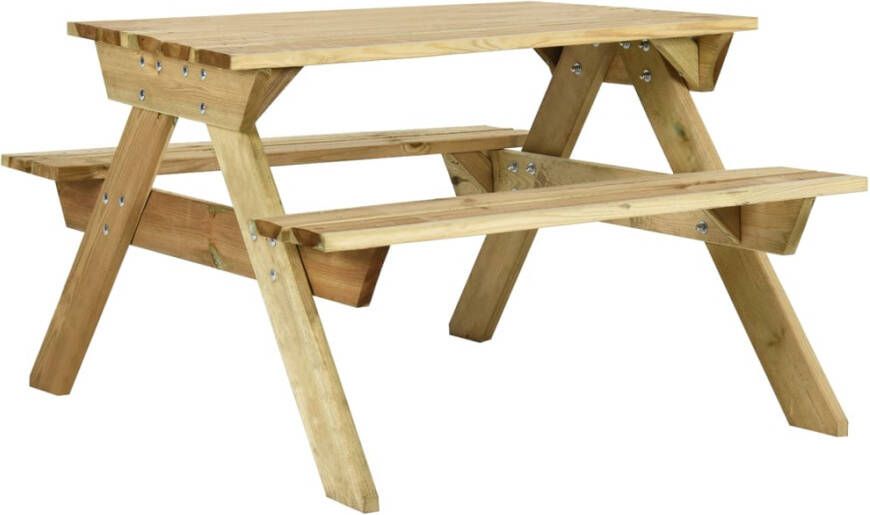 VIDAXL Picknicktafel met banken 110x123x73 cm geïmpregneerd grenenhout - Foto 4