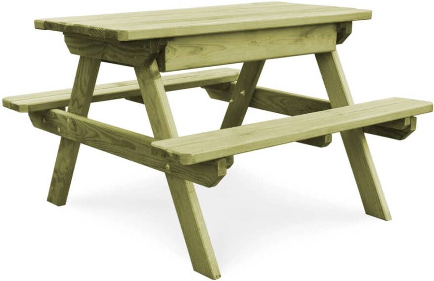 VIDAXL Picknicktafel met banken 90x90x58 cm geïmpregneerd grenenhout - Foto 4