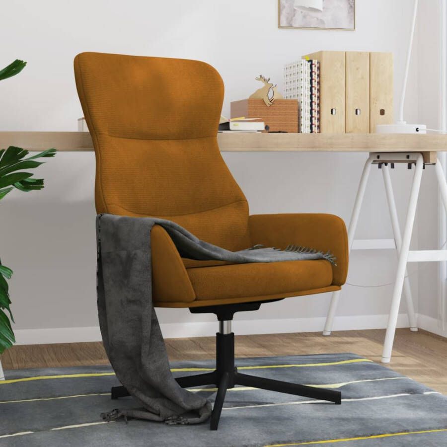 VIDAXL Relaxstoel fluweel bruin - Foto 1