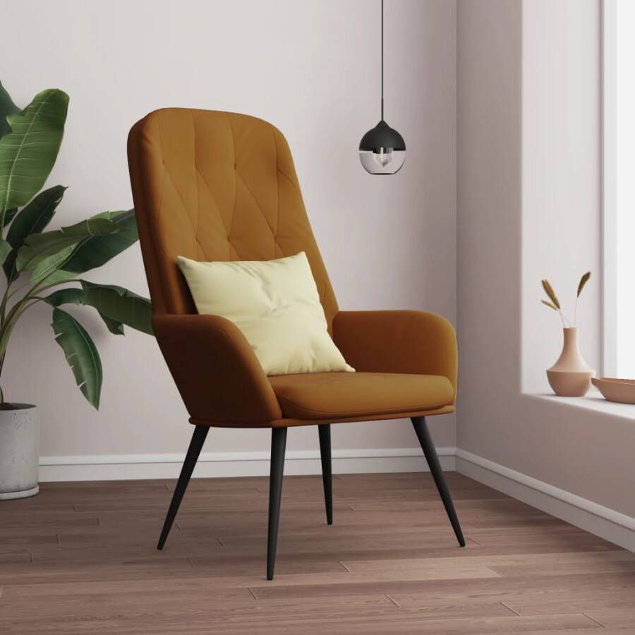 VIDAXL Relaxstoel fluweel bruin - Foto 1