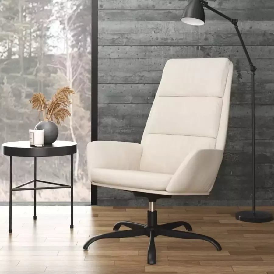VidaXL Relaxstoel fluweel crèmekleurig