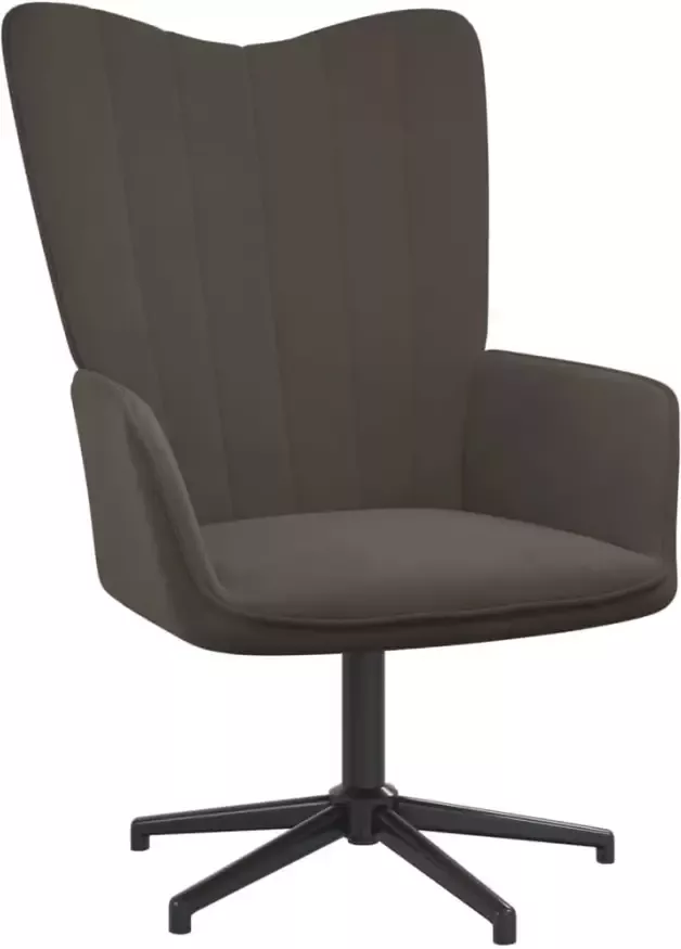 VidaXL Relaxstoel fluweel donkergrijs - Foto 2