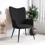 VIDAXL Relaxstoel fluweel en PVC zwart - Thumbnail 2
