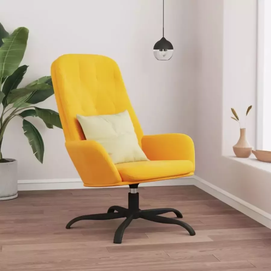 VidaXL Relaxstoel fluweel mosterdgeel - Foto 1