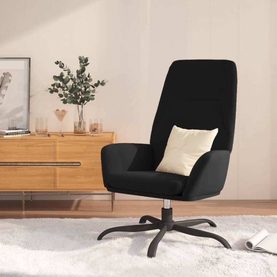 VidaXL Relaxstoel fluweel zwart - Foto 1
