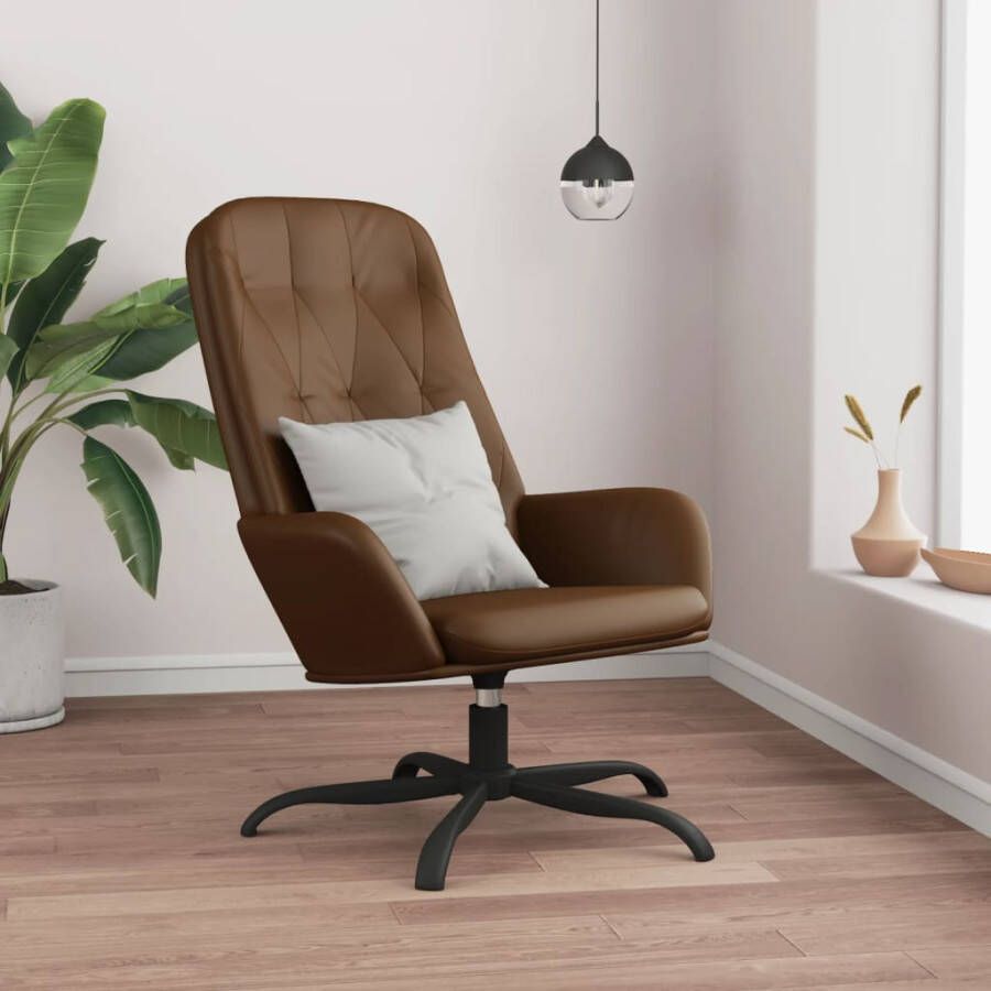 VIDAXL Relaxstoel glanzend kunstleer bruin - Foto 3