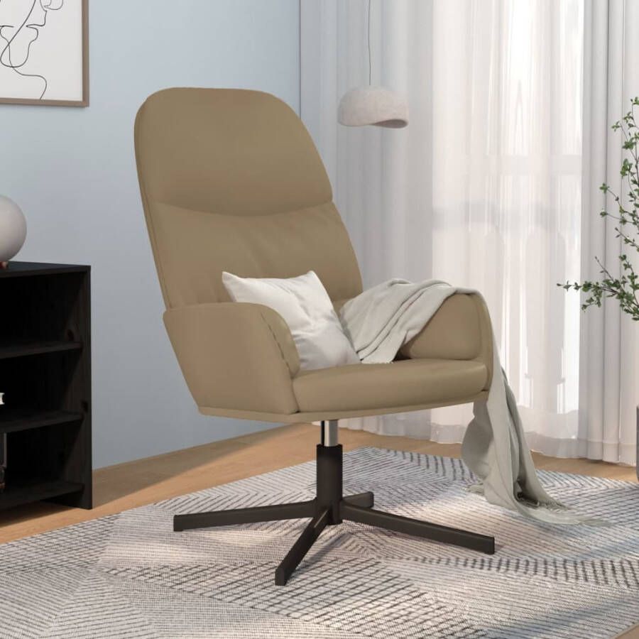 VidaXL Relaxstoel kunstleer cappuccinokleurig