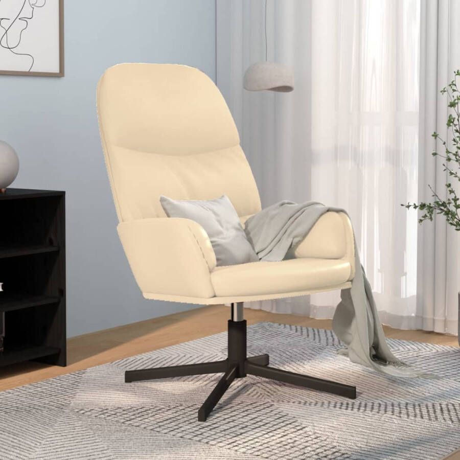 VIDAXL Relaxstoel kunstleer crèmewit - Foto 1