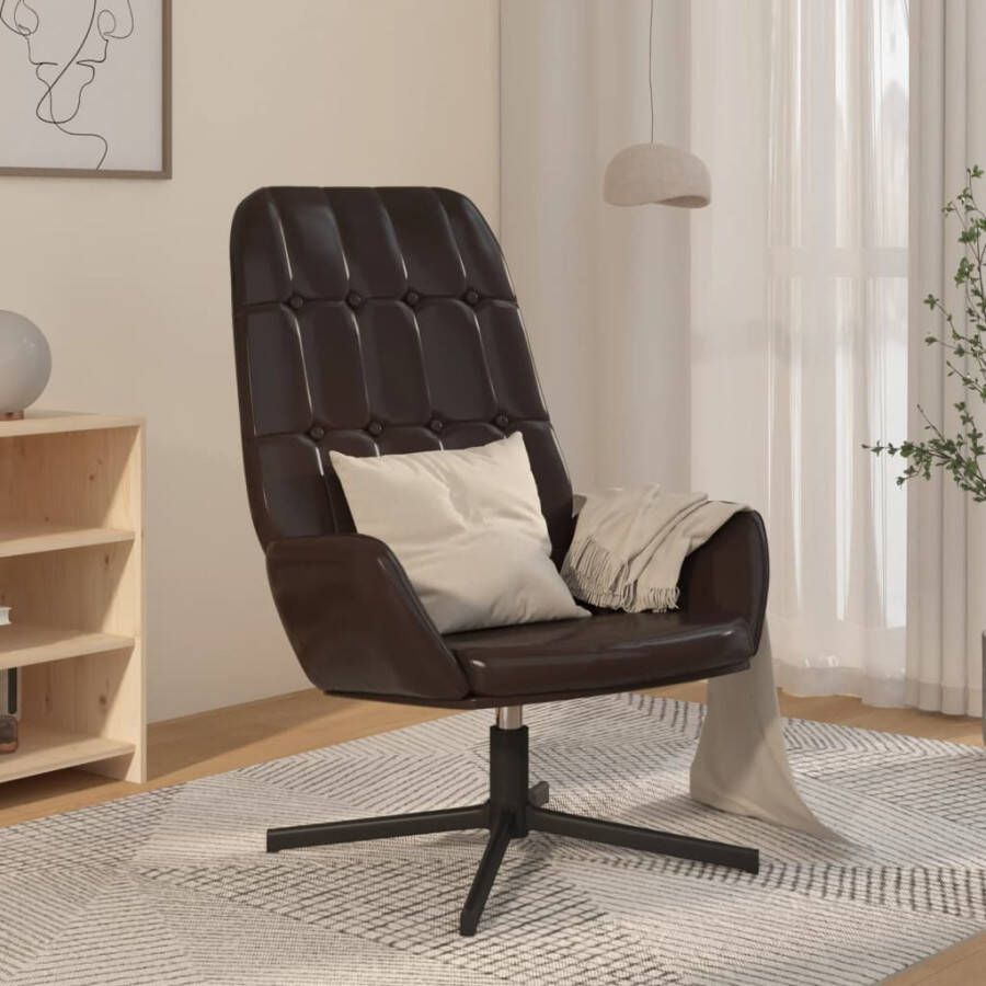VIDAXL Relaxstoel kunstleer glanzend bruin - Foto 2