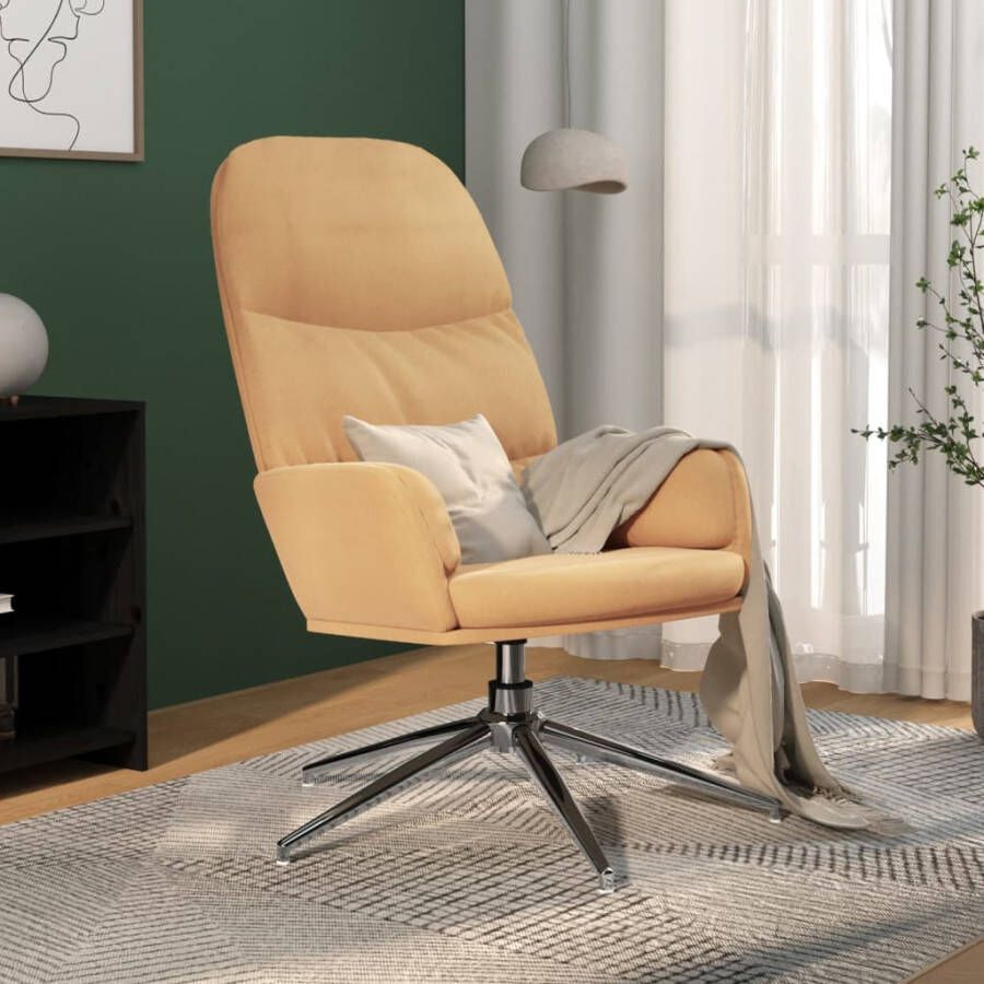 VidaXL Relaxstoel kunstsuède crèmewit - Foto 1