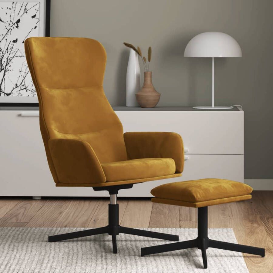 VidaXL Relaxstoel met voetenbank fluweel bruin