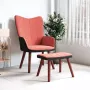 VidaXL Relaxstoel met voetenbank fluweel en PVC roze - Thumbnail 2