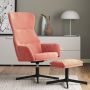 VIDAXL Relaxstoel met voetenbank fluweel roze - Thumbnail 2