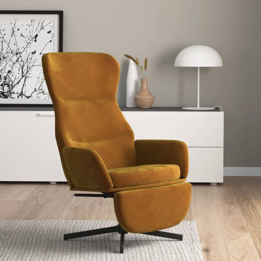 VIDAXL Relaxstoel met voetensteun fluweel bruin - Foto 1