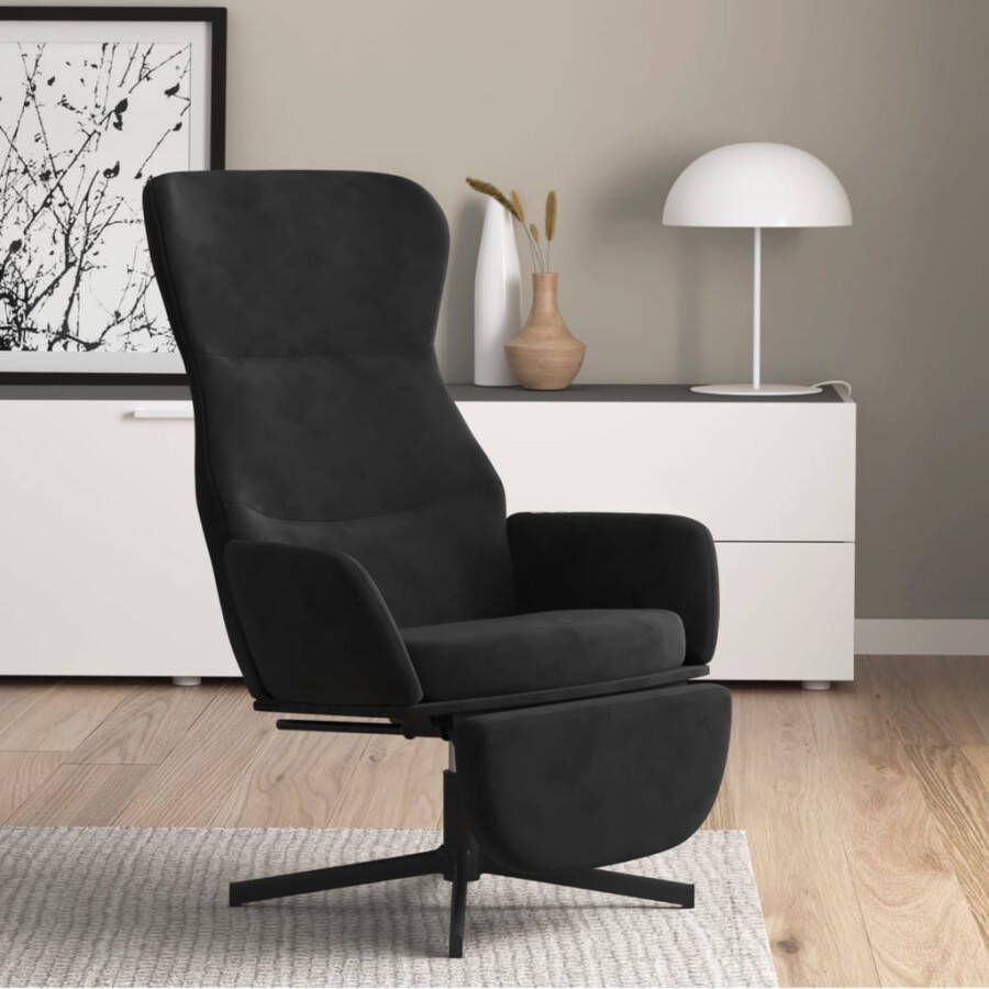 VIDAXL Relaxstoel met voetensteun fluweel donkergrijs - Foto 1