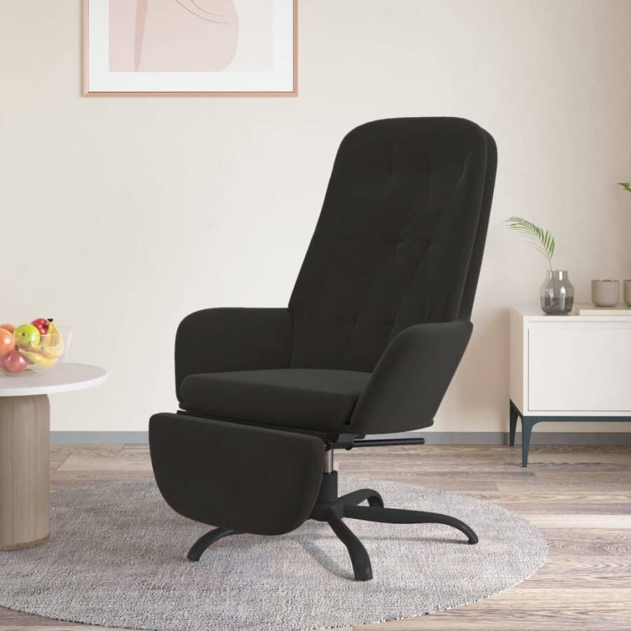 VIDAXL Relaxstoel met voetensteun fluweel donkergrijs