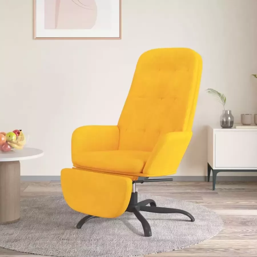 VidaXL Relaxstoel met voetensteun fluweel mosterdgeel - Foto 1
