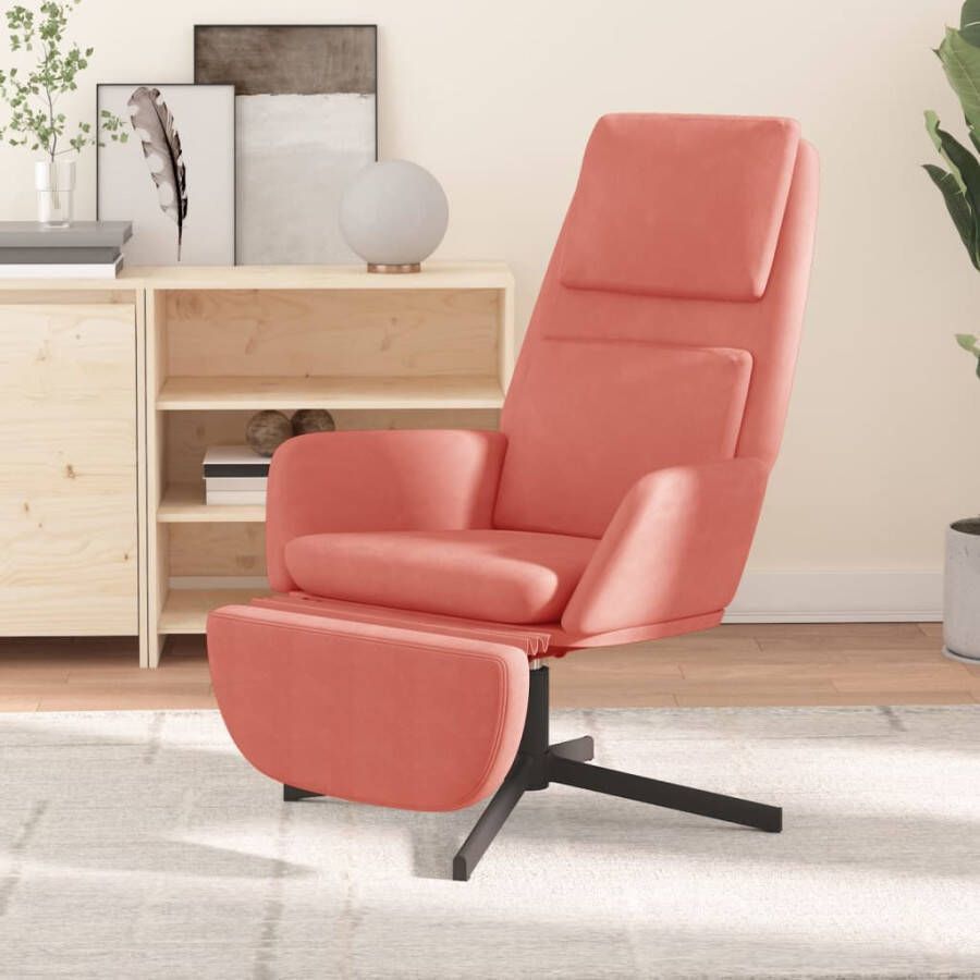 VidaXL Relaxstoel met voetensteun fluweel roze
