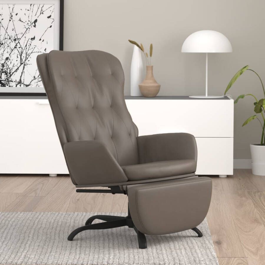 VIDAXL Relaxstoel met voetensteun kunstleer antracietgrijs - Foto 1
