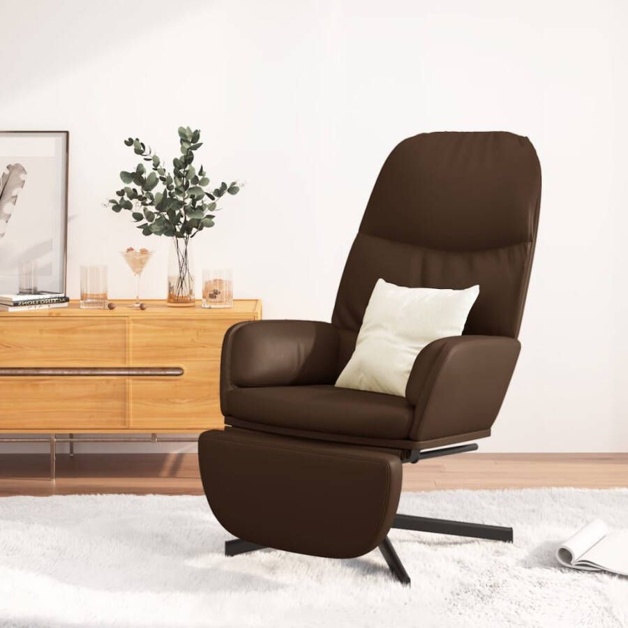 VidaXL Relaxstoel met voetensteun kunstleer bruin - Foto 1