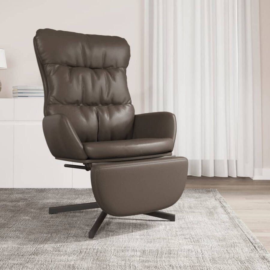 VIDAXL Relaxstoel met voetensteun kunstleer bruin - Foto 1