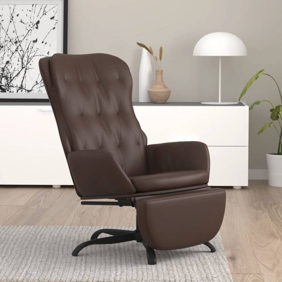 VidaXL Relaxstoel met voetensteun kunstleer bruin - Foto 1