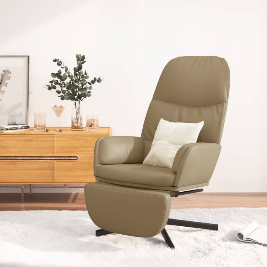 VIDAXL Relaxstoel met voetensteun kunstleer cappuccinokleurig