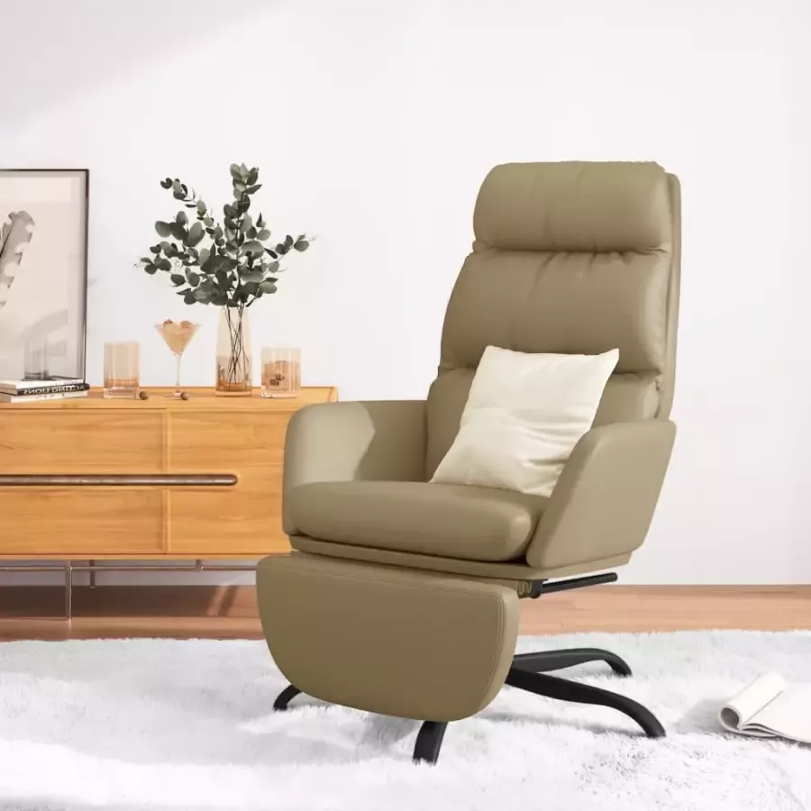 VidaXL Relaxstoel met voetensteun kunstleer cappuccinokleurig