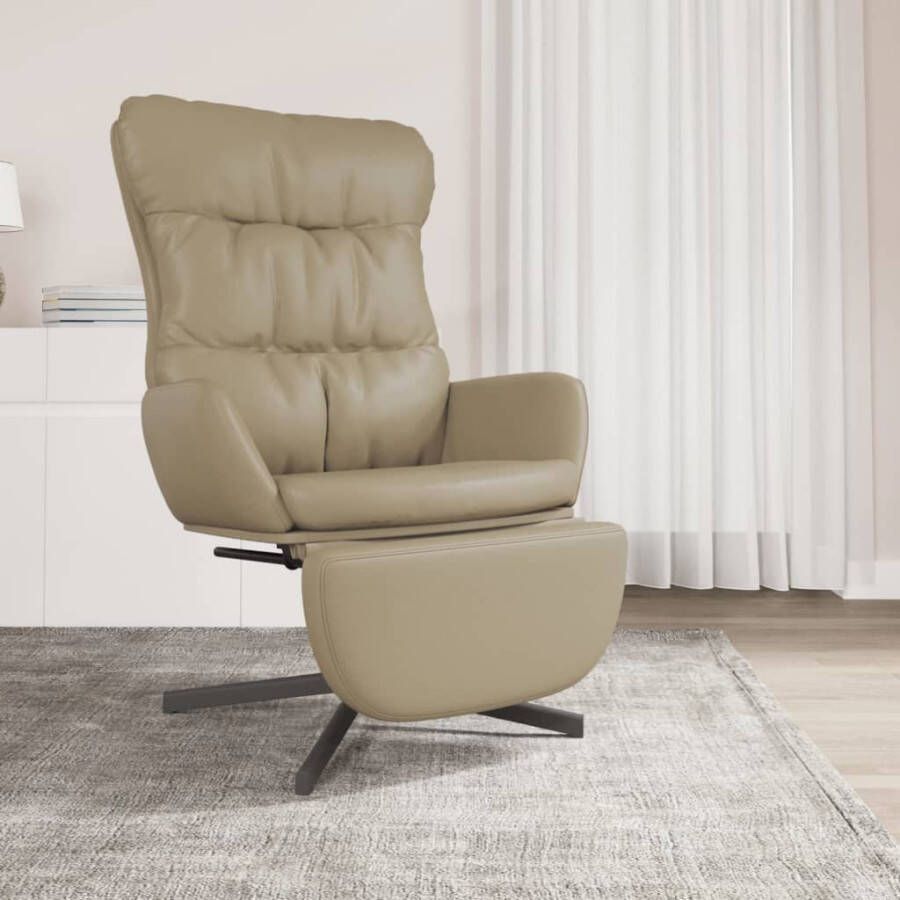 VIDAXL Relaxstoel met voetensteun kunstleer cappuccinokleurig - Foto 1