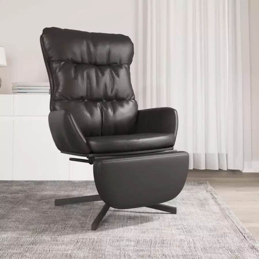 VIDAXL Relaxstoel met voetensteun kunstleer zwart - Foto 1