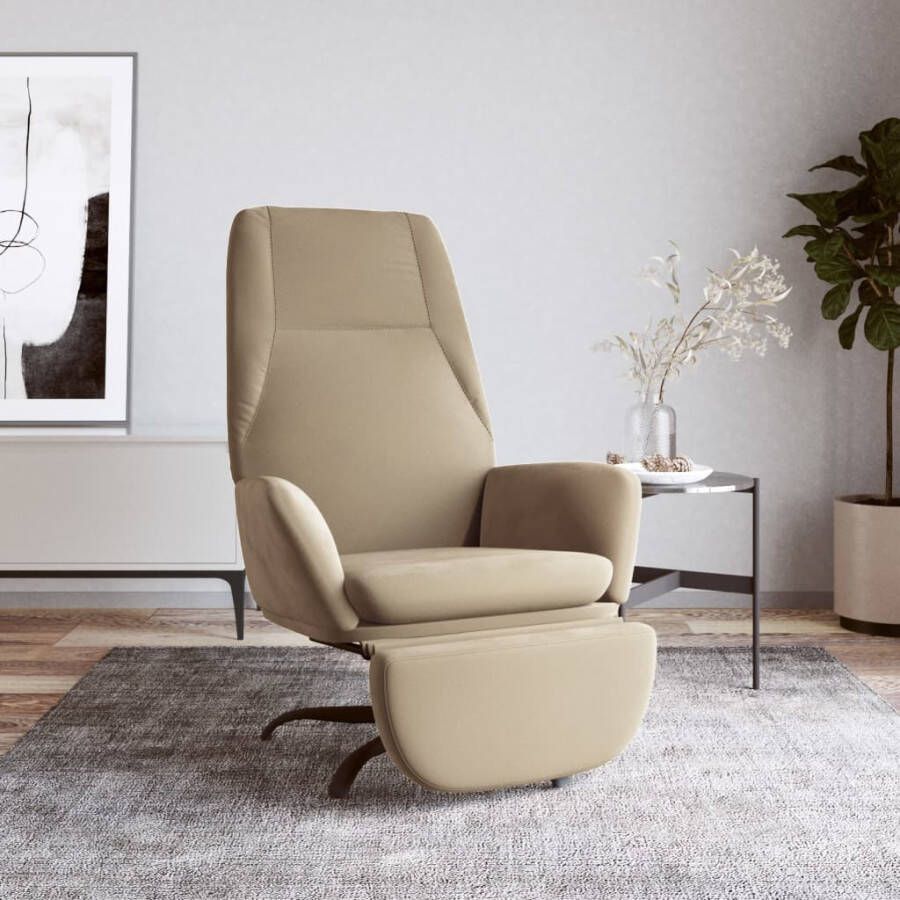 VIDAXL Relaxstoel met voetensteun microvezelstof lichtgrijs - Foto 1