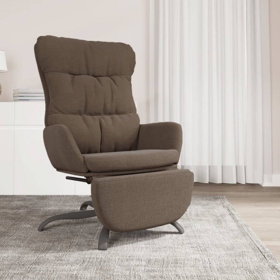 VIDAXL Relaxstoel met voetensteun stof bruin - Foto 1