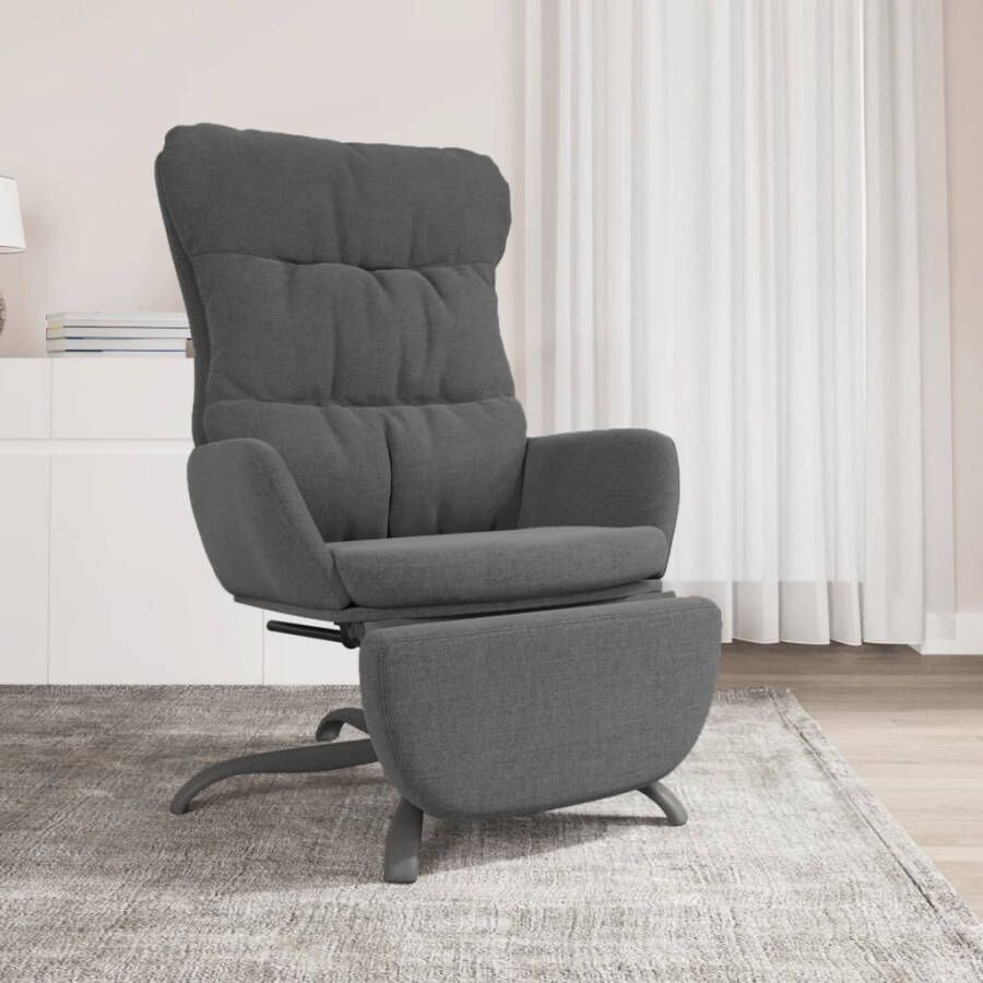 VIDAXL Relaxstoel met voetensteun stof lichtgrijs - Foto 1